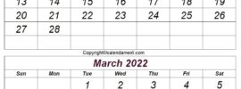 February March 2022 Calendar