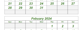 January February 2024 Calendar