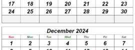 November & December 2024 Printable Calendar