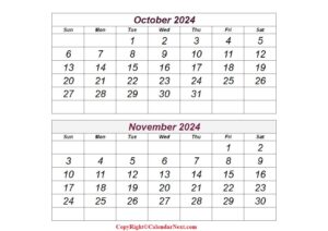 October November 2024 Calendar | Calendar Next