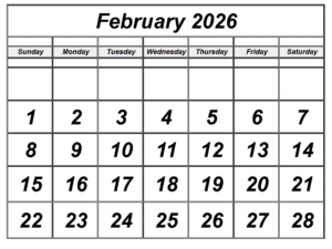 February 2026 Calendar