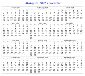 Malaysia Calendar 2026