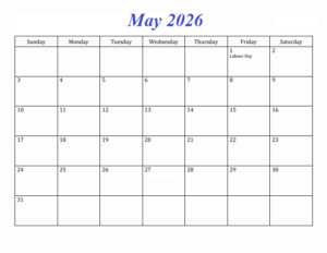 May 2026 Calendar