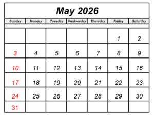 May 2026 Calendar With Holidays