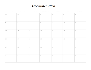 December 2026 Calendar PDF